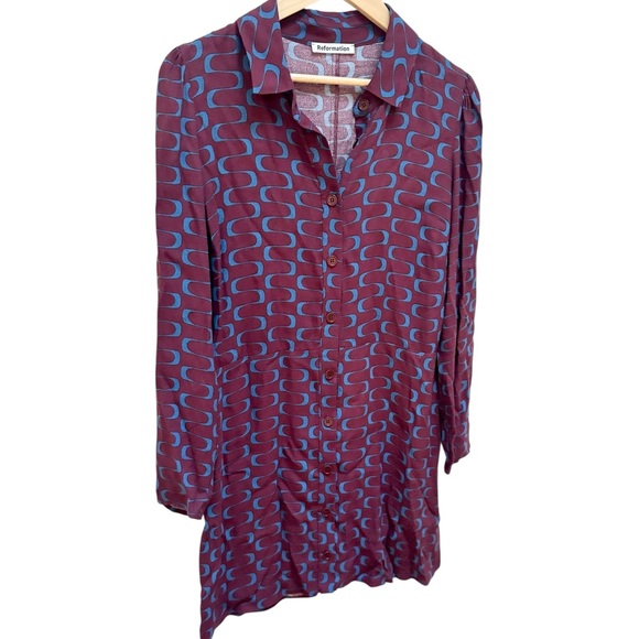 Reformation Retro Print Hugh Shirt Dress - Picture 8 of 16